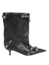 Balenciaga Mid-calf Lambskin Boots With Metallic Accents