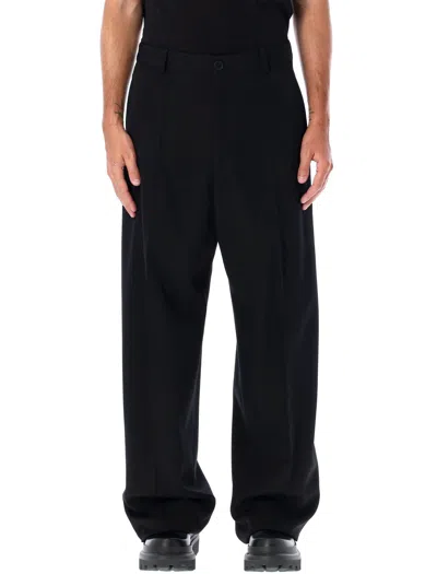 Balenciaga Mid-waist Double Front Pants In Black For Men By