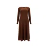 Balenciaga Midi Dress In Brown