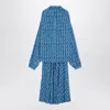 Balenciaga Midi Dress With Bow And Blue Print