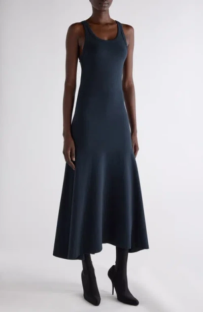 Balenciaga Women Slate Stretch Cotton Dress In Black