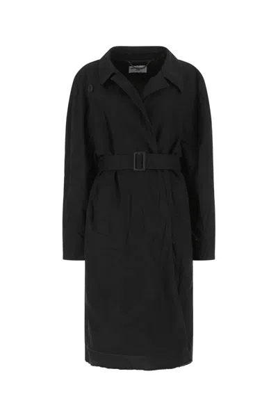 BALENCIAGA BALENCIAGA MIDNIGHT BLUE COTTON OVERCOAT