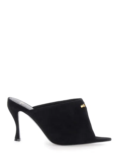 Balenciaga Midnight City Mini Flat Heeled Sandals In Suede In Black