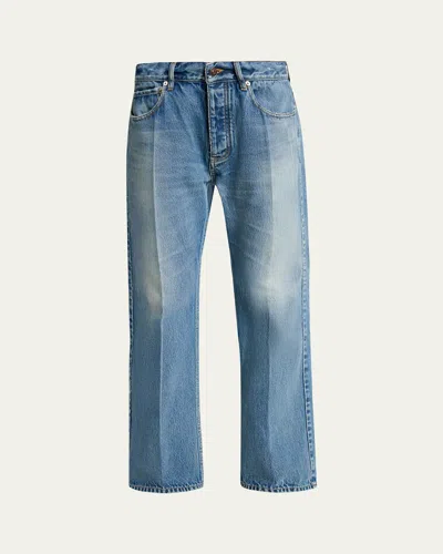 Balenciaga Mid-rise Faded Denim Straight-leg Jeans In Blue