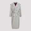 Balenciaga Double-breasted Belted Trench Coat In Brown