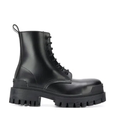 Balenciaga Military-style Ankle Boots In Black