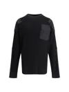 Balenciaga Ribbed Knit Military Sweater In Black