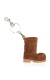 Balenciaga Mini Alaska Boot Suede Keyring In Brown