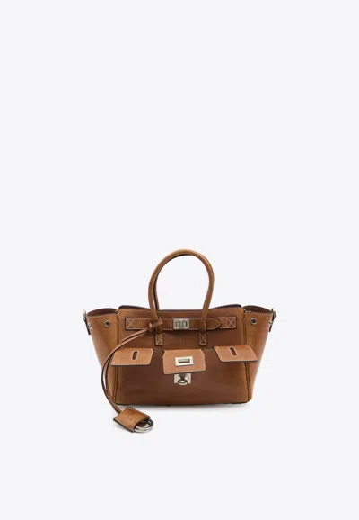 Balenciaga Mini Bel Air Carry-all Bag In Brown