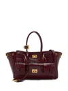 Balenciaga Mini Bel Air Embossed Handbag In Red