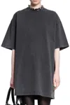 Balenciaga Piercing Hardware T-shirt Minidress In Black