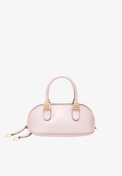 Balenciaga Mini Bolero Bowling Bag In Smooth Leather In Pink