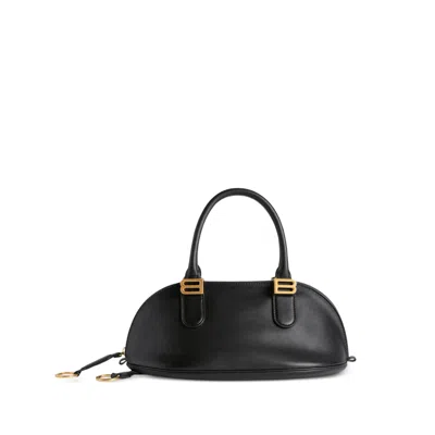 BALENCIAGA MINI BOLERO BOWLING LEATHER TOTE BAG