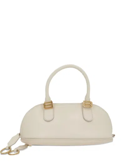 Balenciaga Bolero Logo-plaque Leather Shoulder Bag In Neutral