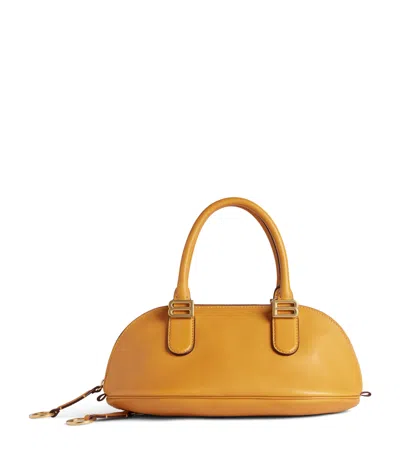Balenciaga Mini Calfskin Bolero Bowling Top-handle Bag In Red