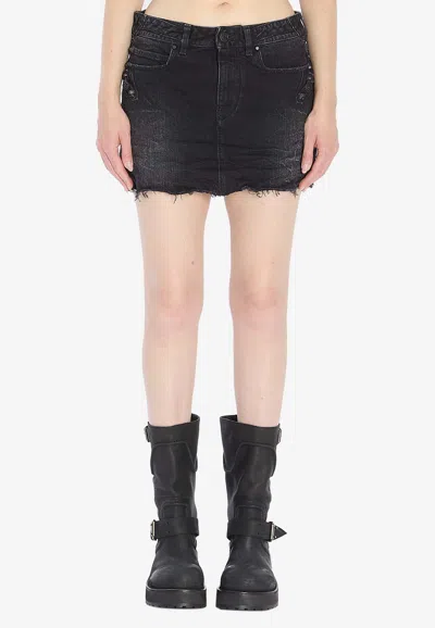 BALENCIAGA MINI CITY DENIM SKIRT