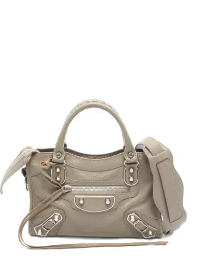 Pre-owned Balenciaga Mini City Handbag In Neutral