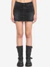 Balenciaga Washed Black City Mini Denim Skirt In Black