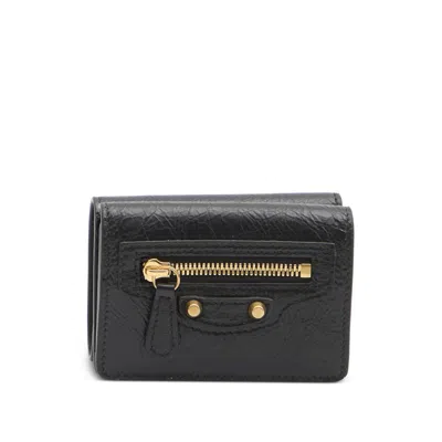 Balenciaga Mini City Zip Wallet In Black