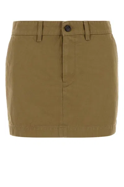 Balenciaga Denim Mini Skirt Front And Back Pockets In Brown