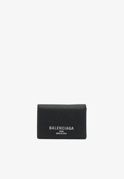 Balenciaga Mini Credit Leather Wallet In Black