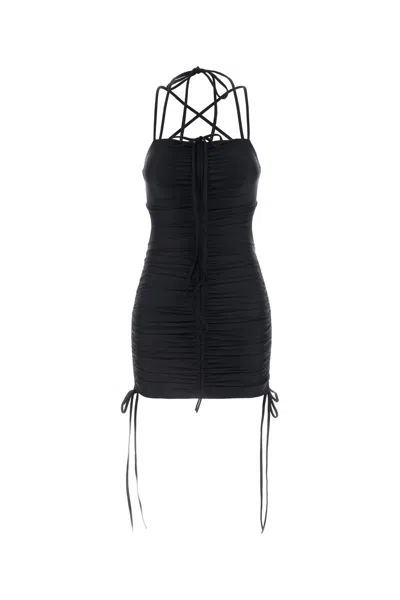 BALENCIAGA BALENCIAGA BLACK STRETCH NYLON MINI DRESS