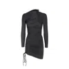 Balenciaga Drawstring-detailed Minidress In Black