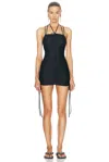 Balenciaga Women Black Stretch Nylon Mini Dress In Black