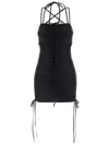 Balenciaga Women Black Stretch Nylon Mini Dress In Black