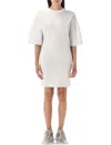 Balenciaga Cotton Jersey Semi Fitted Short Dress In White