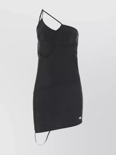 Balenciaga Asymmetric-panelled Bodycon Dress In Black