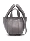 Balenciaga Leather Shoulder Bag With Four Top Handles In Grey
