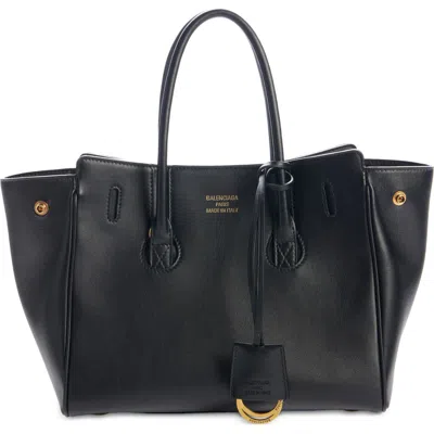 Balenciaga Mini Hampton Leather Tote In Black