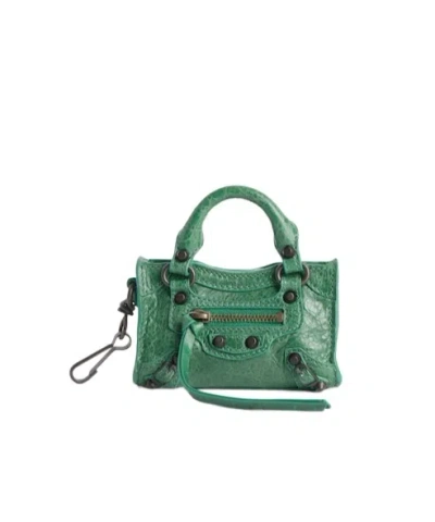 Balenciaga Mini Handbag Pendant In Emerald