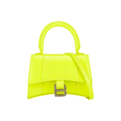 Pre-owned Balenciaga Mini Hourglass Strap Bag 'fluorescent Yellow'