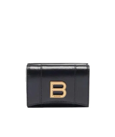 Balenciaga Mini Hourglass Wallet In Black