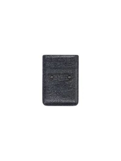 Balenciaga Mini Lamb Leather Wallet In Black