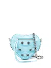 Balenciaga Le Cagole Heart Mini Leather Crossbody Bag In Blue