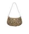Balenciaga Women's Le Cagole Mini Bag With Chain Bb Monogram Coated Canvas In Beige In Brown