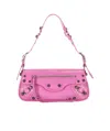 Balenciaga Le Cagole Sling Small Varnished Leather Shoulder Bag In Pink