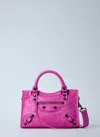 Balenciaga Le City Leather Stud-embellished Tote Bag In Pink