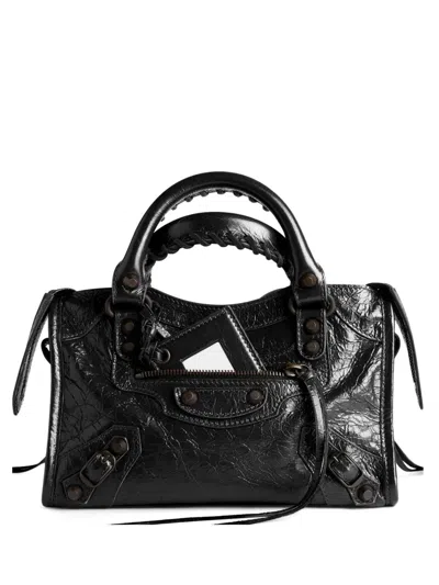 Balenciaga Mini Le City Lambskin Tote Bag In Black