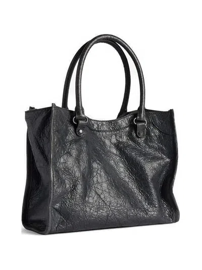 Balenciaga Mini Le City Leather Tote Bag In Black