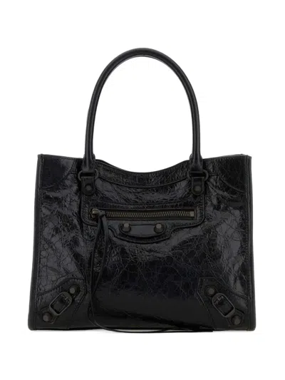 Balenciaga Mini Le City Leather Tote Bag In Black