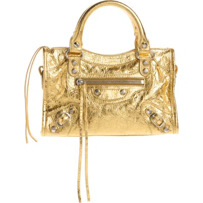Balenciaga Mini Le City Metallic Lambskin Leather Handbag