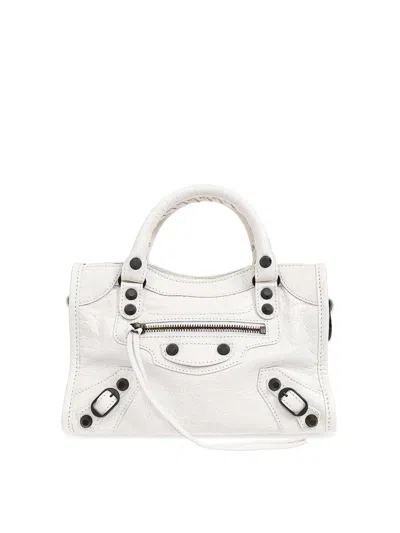 Balenciaga Le City Mini Leather Top-handle Bag In Beige