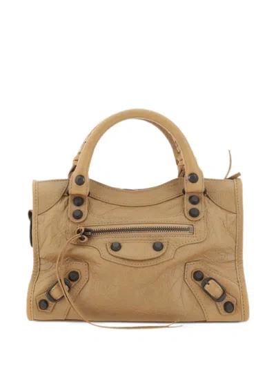Balenciaga Le City Bag S Hand Bags Beige In Brown