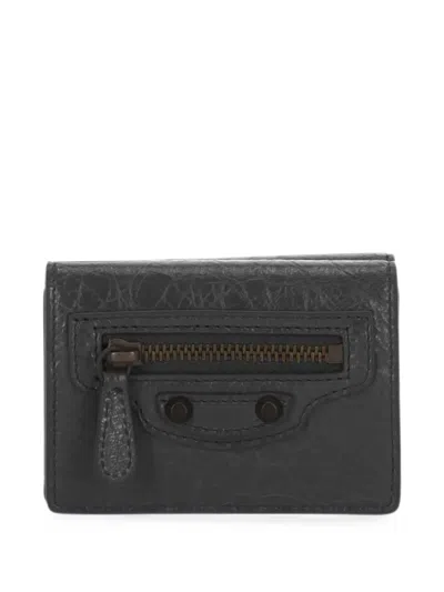 Balenciaga Mini Le City Trifold Wallet In Black