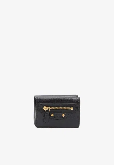 Balenciaga Mini Le City Wallet In Black