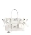 Balenciaga Mini Leather Bel Air Carry All Top-handle Bag In White